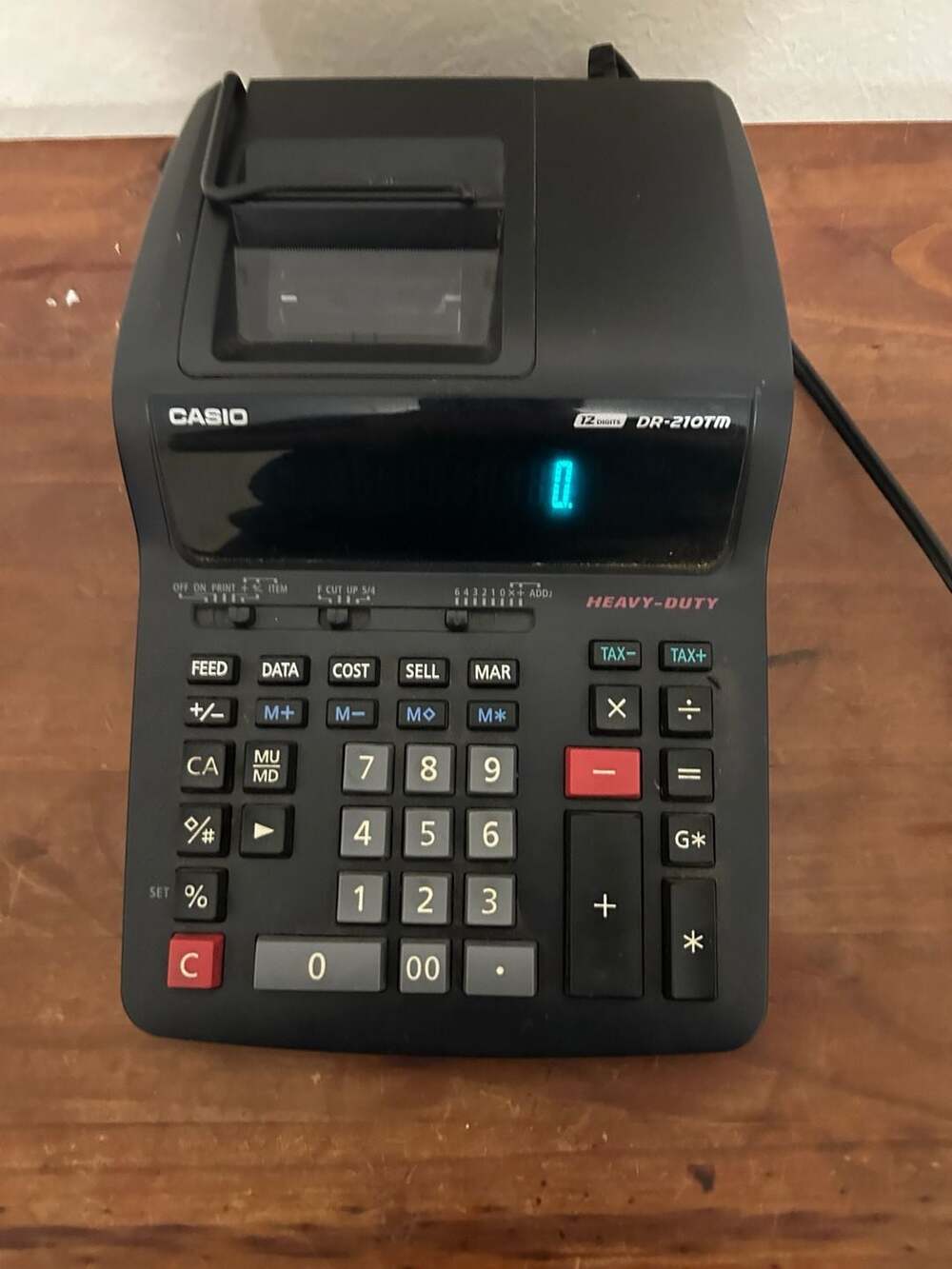 Casio DR-210TM 12-Digit Heavy-Duty Printing Calculator Texted Working